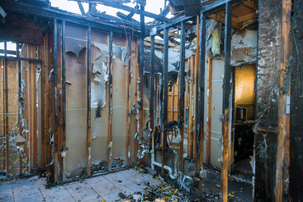 Professional Fire Damage Restoration technician working in Shafter, CA